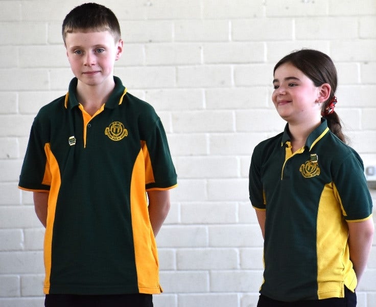 Boy and girl school captains