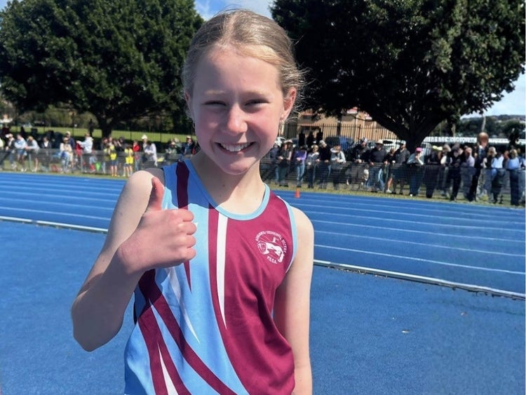 Girl competing at State Athletics